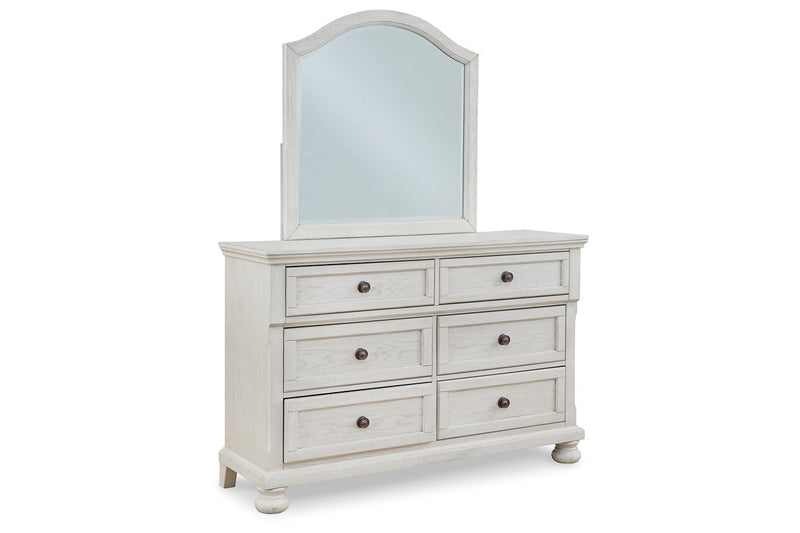 Robbinsdale Antique White Dresser and Mirror -  Ashley - Luna Furniture