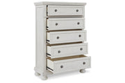 Robbinsdale Antique White Sleigh Bedroom Set from Ashley - Luna Furniture