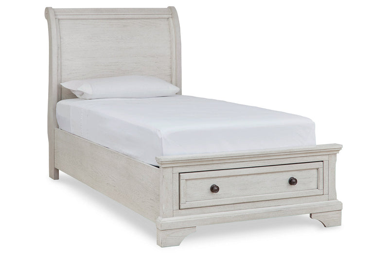Robbinsdale Antique White Sleigh Storage Bedroom Set from Ashley - Luna Furniture