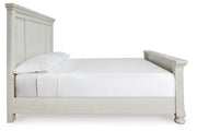 Robbinsdale Antique White California King Panel Bed -  Ashley - Luna Furniture