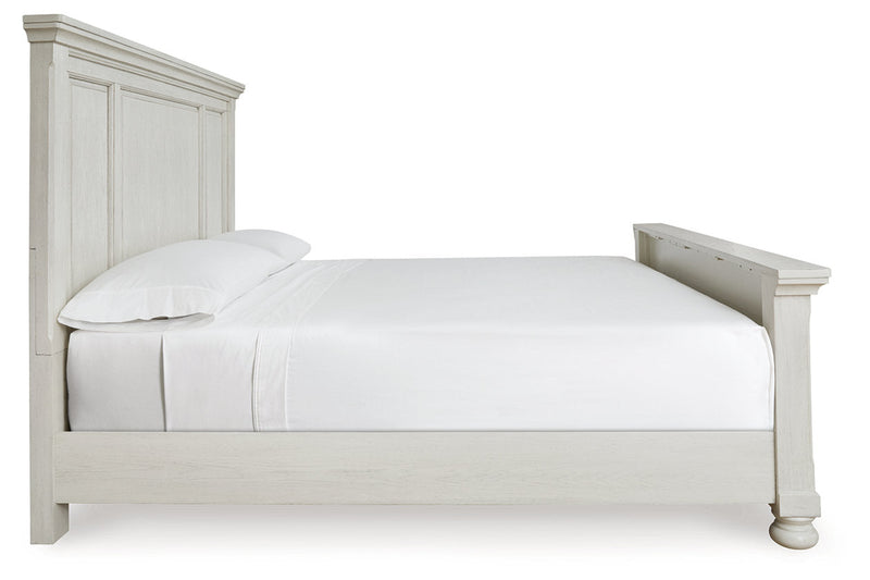 Robbinsdale Antique White California King Panel Bed -  Ashley - Luna Furniture