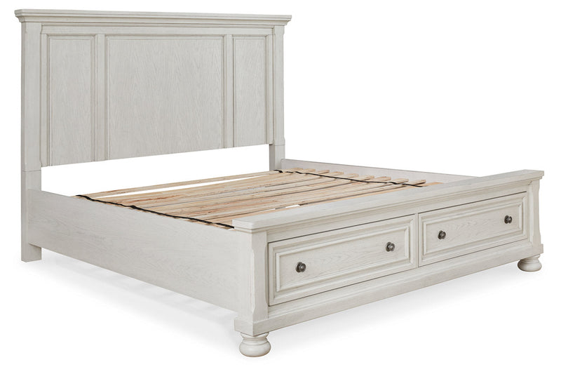 Robbinsdale Antique White Queen Panel Storage Bed from Ashley - Luna Furniture