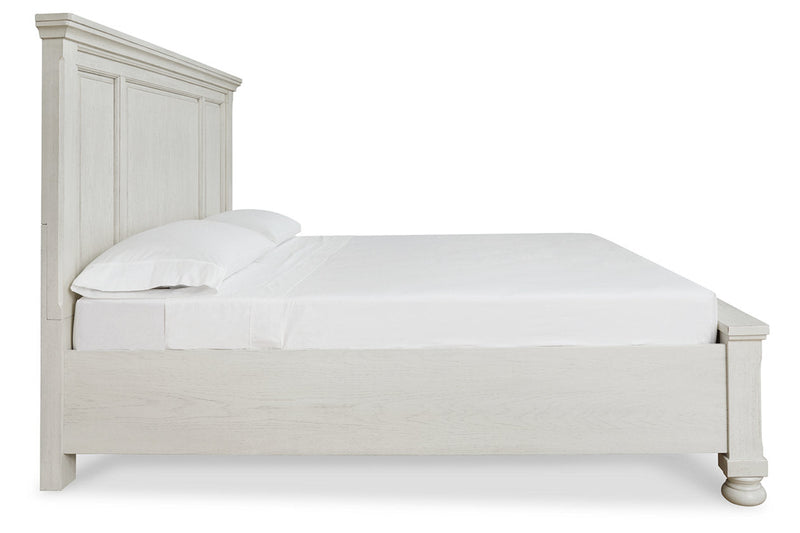 Robbinsdale Antique White King Panel Storage Bed from Ashley - Luna Furniture