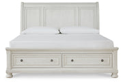 Robbinsdale Antique White Sleigh Storage Bedroom Set from Ashley - Luna Furniture