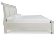 Robbinsdale Antique White King Sleigh Bed with Storage from Ashley - Luna Furniture