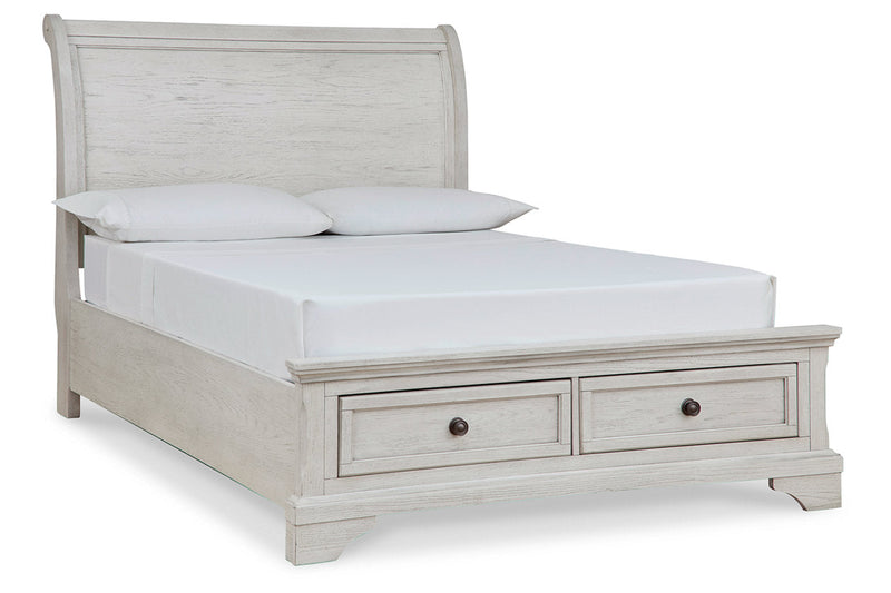 Robbinsdale Antique White Sleigh Storage Bedroom Set from Ashley - Luna Furniture