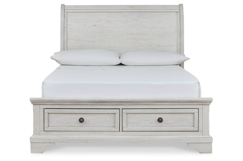 Robbinsdale Antique White Sleigh Storage Bedroom Set from Ashley - Luna Furniture