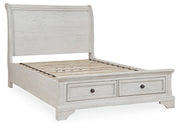 Robbinsdale Antique White Full Storage Bed and Nightstand from Ashley - Luna Furniture