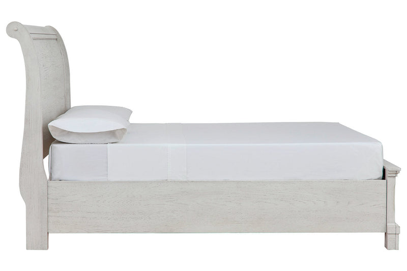Robbinsdale Antique White Full Sleigh Storage Bed from Ashley - Luna Furniture