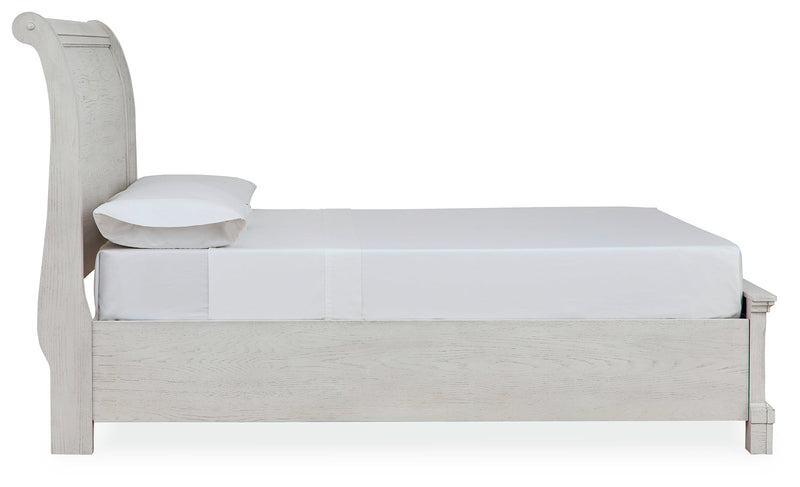 Robbinsdale Antique White Full Storage Bed and Nightstand from Ashley - Luna Furniture