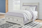 Robbinsdale Antique White Sleigh Storage Bedroom Set from Ashley - Luna Furniture
