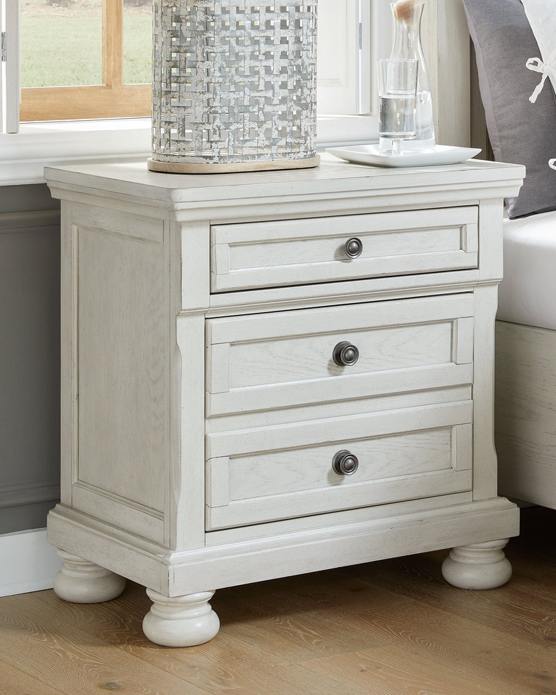 Robbinsdale Antique White Full Storage Bed and Nightstand from Ashley - Luna Furniture