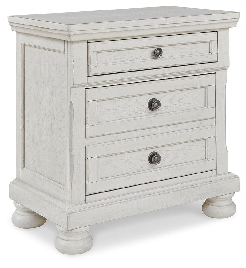 Robbinsdale Antique White Full Storage Bed and Nightstand from Ashley - Luna Furniture