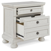 Robbinsdale Antique White Full Storage Bed and Nightstand from Ashley - Luna Furniture