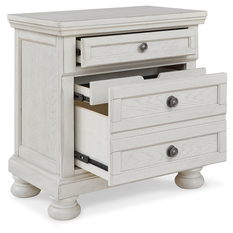 Robbinsdale Antique White Full Storage Bed and Nightstand from Ashley - Luna Furniture