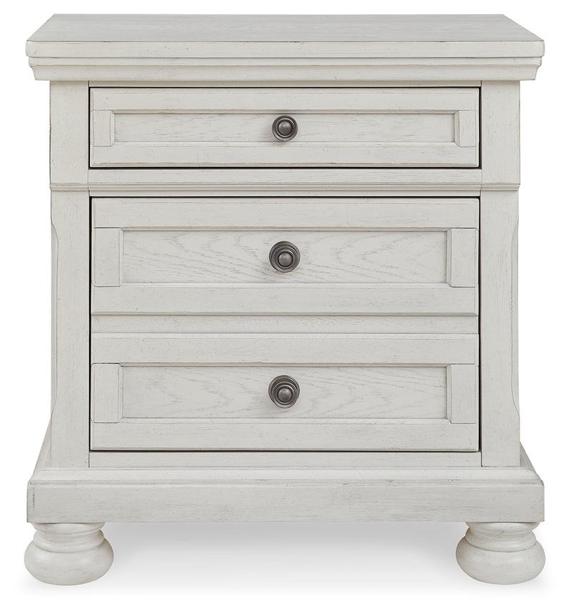 Robbinsdale Antique White Full Storage Bed and Nightstand from Ashley - Luna Furniture