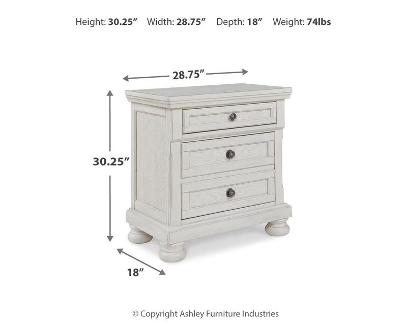 Robbinsdale Antique White Full Storage Bed and Nightstand from Ashley - Luna Furniture