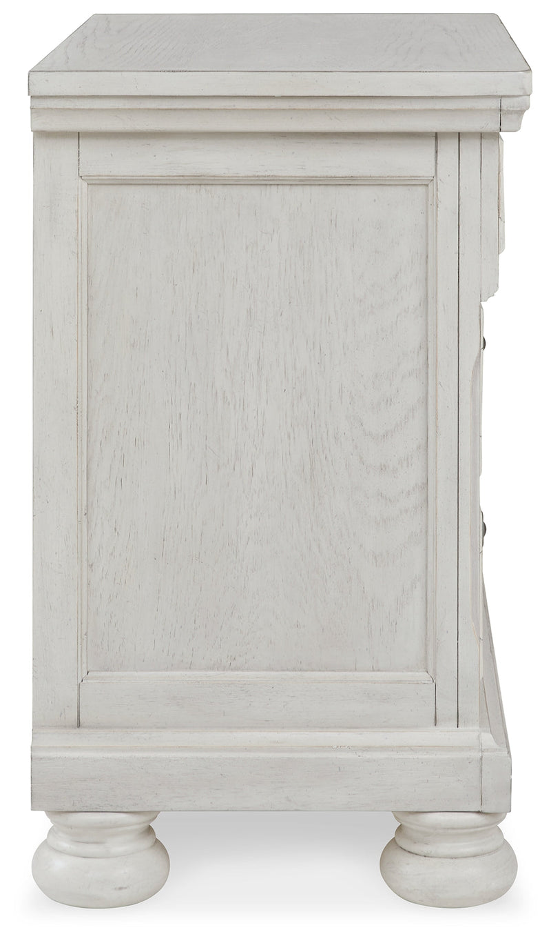 Robbinsdale Antique White Full Storage Bed and Nightstand from Ashley - Luna Furniture