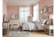 Realyn Chipped White Twin Panel Bed from Ashley - Luna Furniture