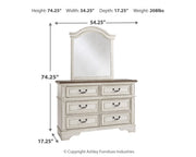 Realyn Two-tone Full Panel Bed, Dresser and Mirror from Ashley - Luna Furniture