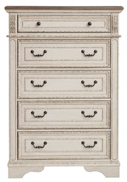 Realyn Chipped White Upholstered Panel Bedroom Set from Ashley - Luna Furniture