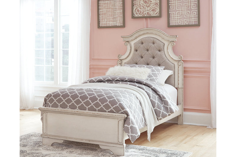 Realyn Chipped White Twin Panel Bed from Ashley - Luna Furniture