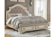 Realyn Two-tone King Upholstered Storage Platform Bed from Ashley - Luna Furniture