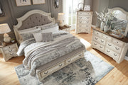 Realyn Two-tone Queen Upholstered Storage Platform Bed from Ashley - Luna Furniture