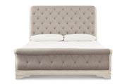 Realyn Chipped White Queen Sleigh Bed from Ashley - Luna Furniture