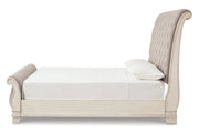 Realyn Chipped White King Sleigh Bed from Ashley - Luna Furniture