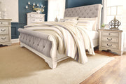 Realyn Chipped White Queen Sleigh Bed from Ashley - Luna Furniture