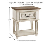 Realyn Two-tone Twin Upholstered Panel Bed and Nightstand from Ashley - Luna Furniture