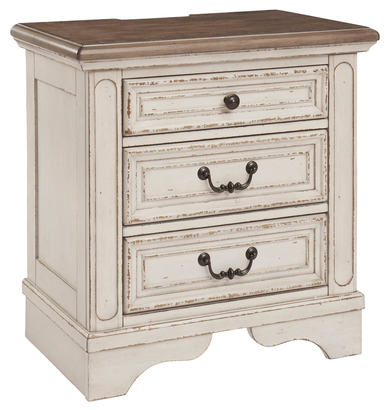 Realyn Chipped White Footboard Storage Platform Bedroom Set from Ashley - Luna Furniture