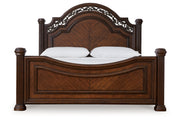 Lavinton Brown King Poster Bed -  Ashley - Luna Furniture