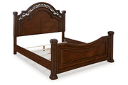 Lavinton Brown King Poster Bed -  Ashley - Luna Furniture