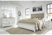 Kanwyn Whitewash California King Panel Bed -  Ashley - Luna Furniture