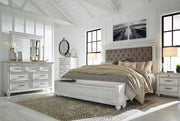 Kanwyn Whitewash Upholstered Storage Bedroom Set from Ashley - Luna Furniture