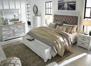 Kanwyn Whitewash Upholstered Storage Bedroom Set from Ashley - Luna Furniture