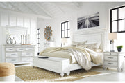 Kanwyn Whitewash California King Panel Bed -  Ashley - Luna Furniture