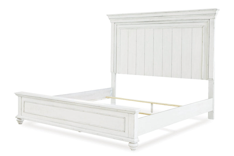 Kanwyn Whitewash California King Panel Bed -  Ashley - Luna Furniture