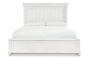 Kanwyn Whitewash California King Panel Bed with Storage Bench -  Ashley - Luna Furniture