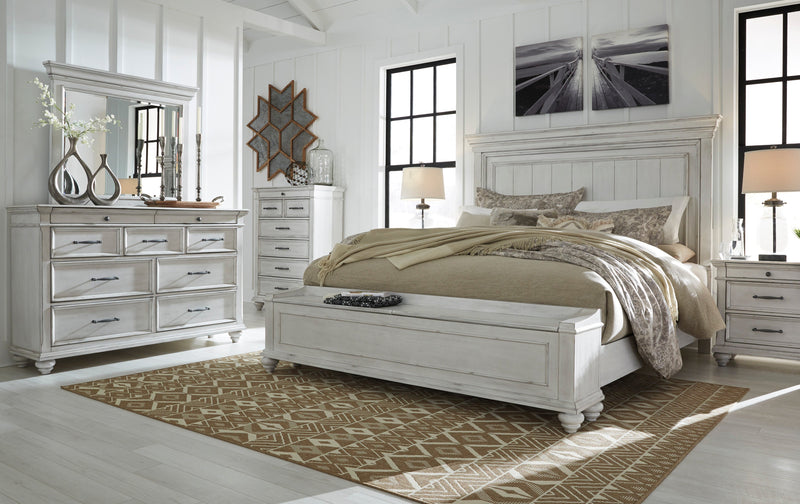 Kanwyn Whitewash Panel Storage Bedroom Set from Ashley - Luna Furniture