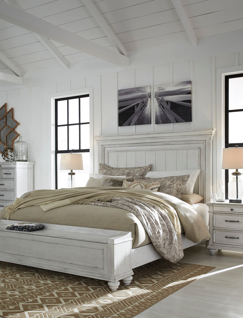 Kanwyn Whitewash Panel Storage Bedroom Set from Ashley - Luna Furniture