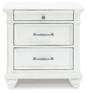 Kanwyn Whitewash King Upholstered Panel Bed, Dresser and Nightstand from Ashley - Luna Furniture