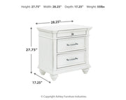 Kanwyn Whitewash King Upholstered Panel Bed, Dresser and Nightstand from Ashley - Luna Furniture