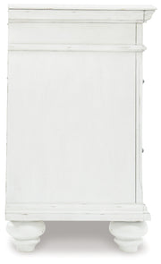 Kanwyn Whitewash King Upholstered Panel Bed, Dresser and Nightstand from Ashley - Luna Furniture