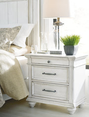 Kanwyn Whitewash King Upholstered Panel Bed, Dresser and Nightstand from Ashley - Luna Furniture