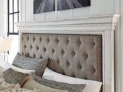 Kanwyn Whitewash Queen Upholstered Storage Bed from Ashley - Luna Furniture