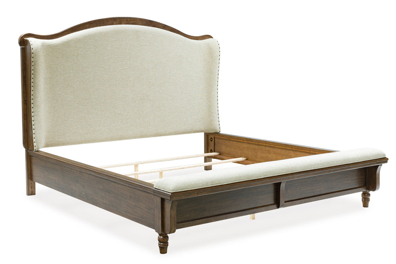 Sturlayne Brown California King Upholstered Panel Bed from Ashley - Luna Furniture