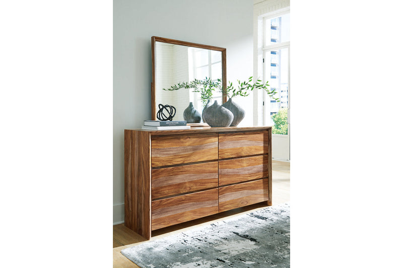Dressonni Brown Dresser and Mirror -  Ashley - Luna Furniture